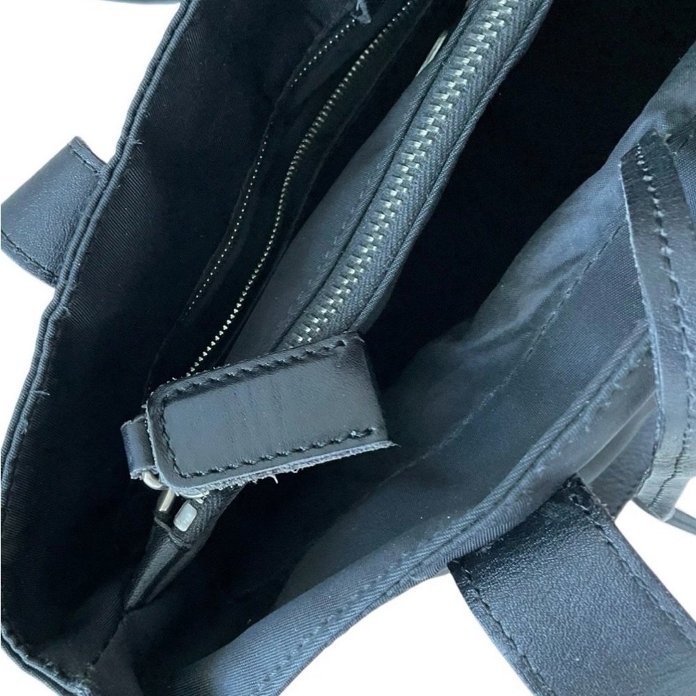 FENDI Shoulder Bag Black Tote Bag Nylon Leather Logo Ties - Picture 11 of 14
